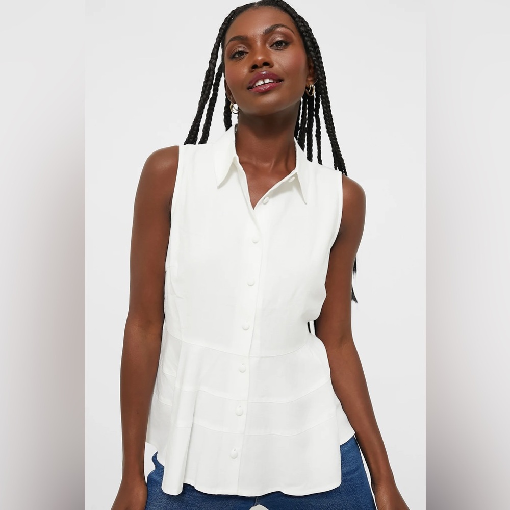 White Sleeveless Ashlen Blouse
